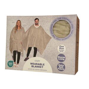 Cozy Wearable Blanket-one size fits most adults-beige